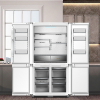 Best Selling 526L 220V/50Hz Blanco PCM Acabado Lado a Lado Congelador Incorporado Refrigerador para Uso Doméstico (BI)