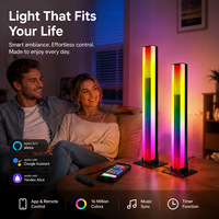 Barres lumineuses d'ambiance intelligentes RGBIC pour téléviseur, rétroéclairage, 16 millions de couleurs, application, télécommande vocale, synchronisation musicale, lampe de bureau pour jeux, lot de 2