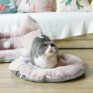 Lit-caverne pour animaux de compagnie en <span class=keywords><strong>peluche</strong></span> amovible et lavable pour chats et petits chiens, nid douillet d'hiver pour animaux de compagnie d'intérieur - Product Image 2