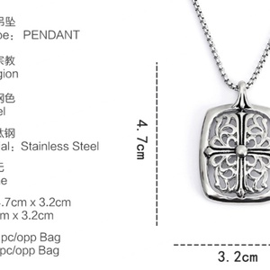 Fábrica de Joyería, Joyería al por Mayor para Mujer, Collares con Colgante Geométrico Cuadrado y Rectangular de Acero Inoxidable Chapado en Titanio - Product Image 3