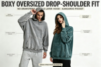 Sweat à capuche personnalisé 420 GSM épais, délavé minéralement, coupe oversize et carrée, sans cordon de serrage, effet vieilli, pour streetwear, marque privée