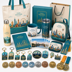 Custom Museum Souvenir Gift Pack City Memory Collection Postcards Badges Coins Tote Bag Bottle For Visitor Shop Presents - Product Image 2