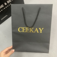 Luxury Paper Shopping Bag Custom Logo High-End Matte Black/White Cardboard Bag with Ribbon Handle Wedding Retail Gift Packaging