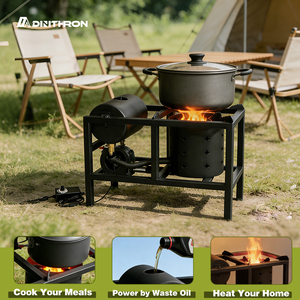 Poêle à <span class=keywords><strong>bois</strong></span> d'intérieur sans fumée pour chauffage et cuisson, à l'huile usagée, chauffage efficace avec conception robuste et durable - Product Image 4