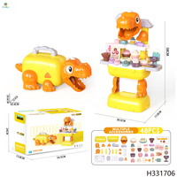Ensemble de vanité pour déguisement sur le thème des dinosaures pour filles Mini organisateur de rangement Table de jeu Accessoires de maquillage pour jeu de rôle pour enfant