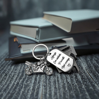 Insigne militaire américain européen inspirant porte-clés en acier inoxydable Style de mode gravé cadeau de remerciement transfrontalier