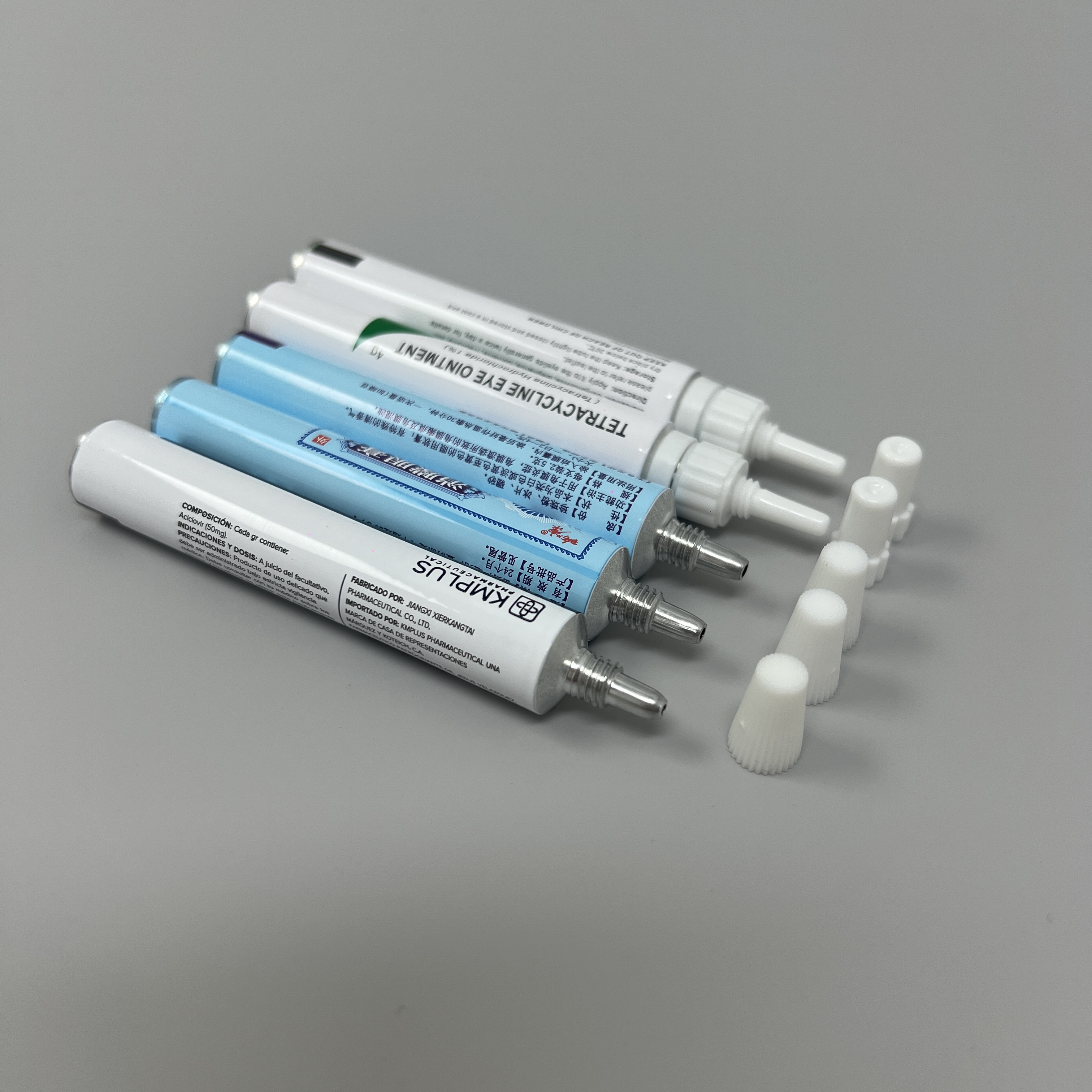 10ml Cosmetic Collapsible Squeeze Needle Nose Aluminium Tube Eye Gel Ointment Nozzle Tube Packaging