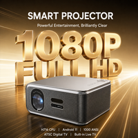 Projecteur natif HD 1080P prenant en charge le décodage vidéo 4K, Android 11, WiFi, 1000 ANSI, TV numérique ATSC, projecteurs de cinéma maison