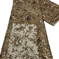 Tissu en dentelle 100 % polyester écologique entièrement pailleté, largeur 130 cm, style africain de luxe, vente en gros d'usine