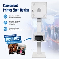 Kiosque photo interactif pour mariage, anniversaire, festival avec anneau lumineux LED et imprimante pour photos instantanées
