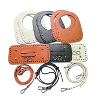 Kit d'accessoires DIY pour sac de plage 8 pièces, base de sac en cuir PU, languettes, poignée et bandoulière pour la fabrication de sacs tissés à la main
