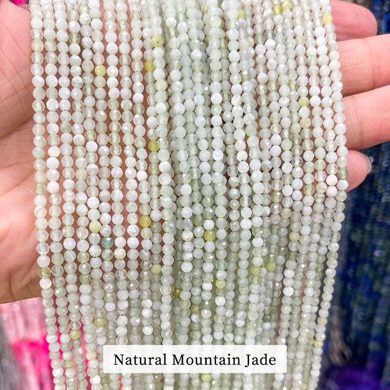 Faceted Natural Mountain Jade Beads