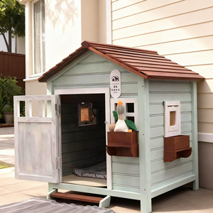 בית כלבים גדול מעץ מלא לחוץ, עמיד למים, מבודד, לכל עונות השנה - Product Image 2