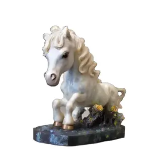 मिनी राल मूर्तियां घोड़े/मूर्ति/मूर्तिकला, घर और उद्यान सजावट के लिए कस्टम पॉलीरेसिन पोनी