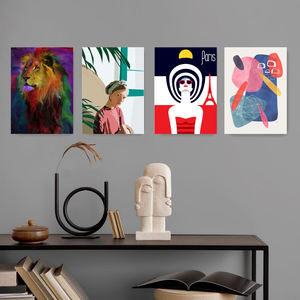 Livraison directe affiches de conception graphique personnalisées décor de salon affiches en étain de mode aimant monté abstrait affiche murale en métal - Product Image 6