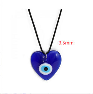 Collar de Ojo Turco con Diseño de Corazón Rosa y Cristal, Nuevo Diseño al por Mayor 2025, Collar con Colgante de Gota Redonda de Ojo Azul - Product Image 2