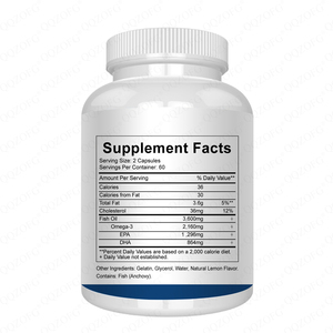 Gélules d'<span class=keywords><strong>huile</strong></span> <span class=keywords><strong>de</strong></span> <span class=keywords><strong>poisson</strong></span> naturelle Oméga-3 en vrac OEM 1000mg, 120 unités, pour la santé du cerveau et du cœur des adultes, soutien immunitaire - Product Image 2