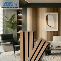 Panneau acoustique mural en MDF APT 3D finition miroir, 4 pièces, 23,62''x94,49'', panneau mural en bois insonorisant, NRC 0,8, respectueux de l'environnement