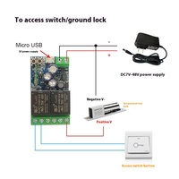 YiweiLian 7-48VDC Interrupteur de verrouillage électrique 10A Max. Contacts de relais passifs de courant WiFi Interrupteur bidirectionnel-Normalement ouvert normalement fermé