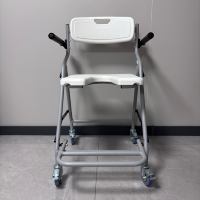 Chaise de toilette portable pour personnes âgées et handicapées avec cuvette, chaise de douche pliable pour soins à domicile