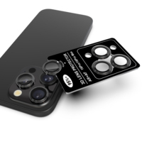 Protecteur d'Objectif de Caméra avec Anneau en Aluminium et Texture CD HD pour iPhone 16 Pro Max 17 Air, Verre Trempé avec Outil de Retrait