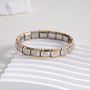 Modular Bracelet Stainless Steel Animal Paw Pattern Unisex Fashion Jewelry Elastic Detachable DIY Bangle Design - Product Image 2