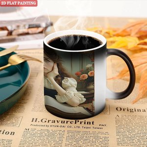 Heat Activated <b>Magic</b> Mug 11oz Ceramic Frosted Black Surprise Reveal <b>Cup</b> Festival Gift - Product Image 5