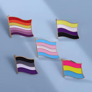 Pin de Solapa Esmaltado LGBT, Gay, <span class=keywords><strong>Pansexual</strong></span>, Asexual, Bisexual, Genderqueer, No <span class=keywords><strong>Binario</strong></span>, Mini Banderas de Colores del Arcoíris, Pin de Metal Esmaltado Duro y Suave - Product Image 1
