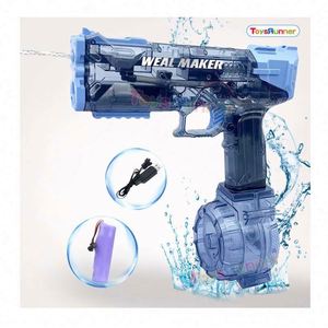 Pistolet à eau électrique pour enfants, idéal pour les fêtes estivales à la piscine, avec lumière rotative, rechargeable par USB, capacité de 1000 ml, convient aussi aux adultes - Product Image 1