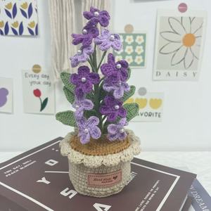 Maglia fatta a mano in vaso uncinetto dimenticami non perla pianta in vaso uncinetto fiori regali di natale uncinetto fiore - Product Image 6