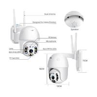 Caméra de sécurité WiFi PTZ 2MP pour la maison 270 °   Caméra IP sans fil étanche avec vision nocturne couleur, audio bidirectionnel, pour villa et jardin