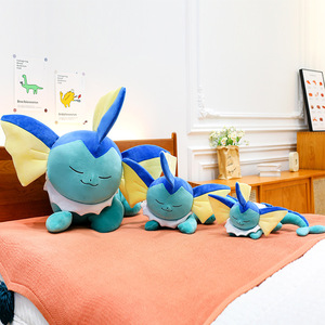 Peluche Pokémon <span class=keywords><strong>Vaporeon</strong></span> adorable en position couchée, jouet en peluche Eevee, coussin de sommeil pour garçons et filles, poupée en tissu, cadeau d'anniversaire - Product Image 3