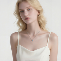 Nouveau Collier NFC Tendance en Pierre Précieuse 13,56 MHz RFID en Acier Inoxydable, Bijoux NFC, Collier en Forme de Cœur, Cadeaux de Fêtes