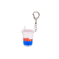 Mini porte-clés flottant créatif et mignon en forme de boisson au lait, porte-clés liquide en acrylique, accessoires pour clés, acrylique flottant