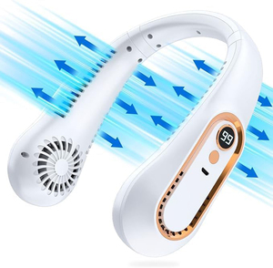 Ventilador de Cuello Recargable al por Mayor con Pantalla Digital, Cinco Velocidades, Portátil, Sin Aspas, para Uso en Coche en Verano - Product Image 2