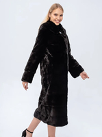 Langer Wintermantel für Damen im College-Stil mit Stehkragen haube und lässiger Oberbekleidung aus Nerz mit Polyester futter