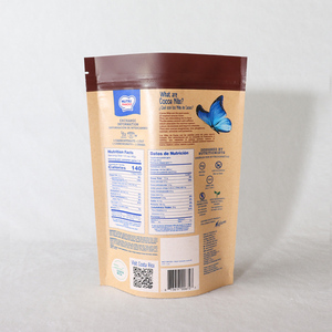 Biodegradabile richiudibile per <span class=keywords><strong>biscotti</strong></span> e alimenti in plastica con chiusura a chiusura lampo Kraft Stand up sacchetto di imballaggio con finestra - Product Image 3