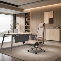 Scrivania Direzionale Moderna a L con Finitura Effetto Legno, Tavolo per Manager con Cassetti e Mobile Laterale per Progetti d'Ufficio