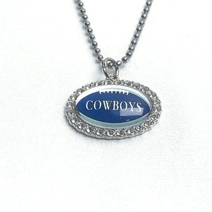 Nuevo Collar con Nombre de Equipo de Fútbol Americano, Colgante Ovalado con 32 Gemas de Diamantes, Regalo para Fanáticos, Accesorio para Fiestas y Días de Partido, Personalizado - Product Image 4
