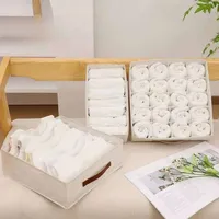 Boîte de rangement pliable pour pantalons, sous-vêtements, chaussettes, t-shirts et plus, avec 6 compartiments et poignées