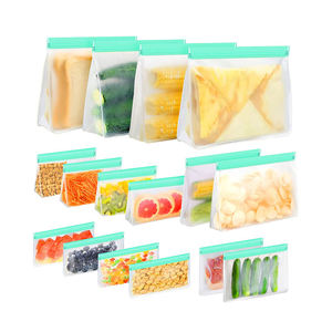 Freezer Bag Plastic Pouch Reusable Self-Sealing Kitchen Organizer Food Container Fridge Organizer Food Bag