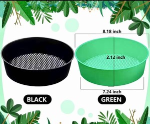 <b>Plastic</b> Garden Soil Hand Vibrate Sieve Tools Lightweight Durable Sifting Pan Netting Soil Sieve for Courtyard Balcony - Product Image 5