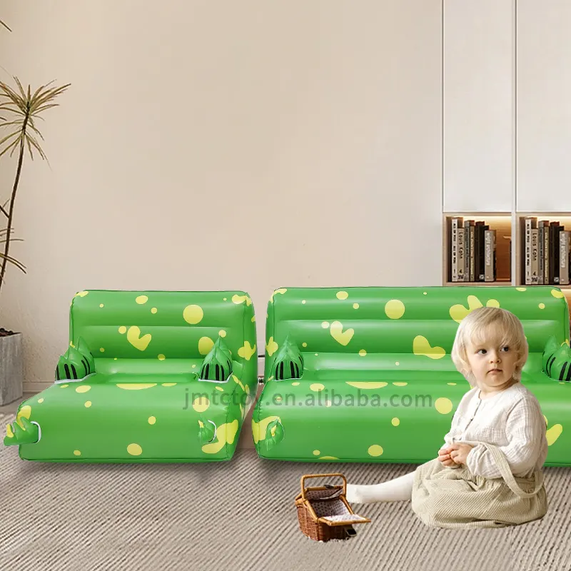 Grazioso dinosauro cartone animato per bambini saltare in aria divano portatile impermeabile divano gonfiabile per bambini