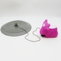 Cubierta de Drenaje de Silicona de 15 cm con Cadena, Tapón de Drenaje, Cubierta de Drenaje para Piso de Cocina y Baño, Cubierta de Drenaje con Diseño de Dibujos Animados