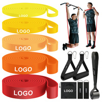 Bandas de Resistencia de TPE Naranja Degradado Personalizables para Entrenamiento de Fuerza y Asistencia en Flexiones