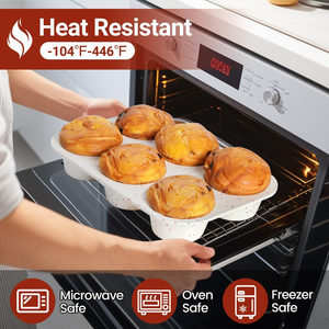 MUYULINS factory can customize 6-<b>cup</b> LFGB non-stick BPA-free <b>large</b> silicone brownie cupcake tray muffin cake mold - Product Image 6