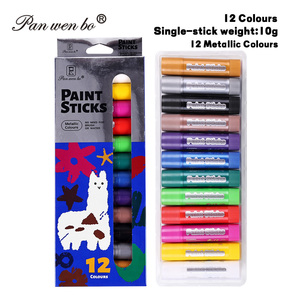 12 pastel colours10g nhanh chóng làm khô có thể giặt không độc hại sơn Gậy tempera sơn gậy thiết lập cho trẻ em trẻ mới biết đi - Product Image 4