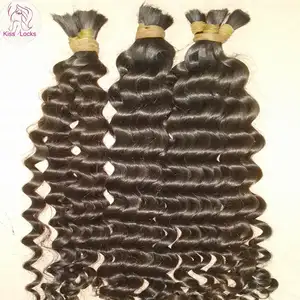 新到货非洲女性风格散装卷发编织未经编织的印度生发 100% 真正的寺庙头发批发