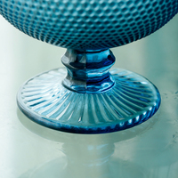 Groothandel Gepersonaliseerde Glazen Dessertkom met Voet 374ml Meerkleurig Glazen Glas voor Tafelgerei Cadeauset Huiswarming Cadeau