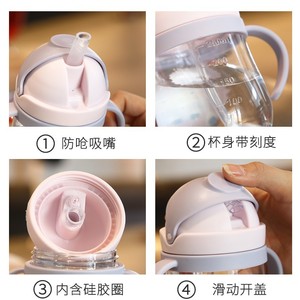 Biberon pour bébé avec paille et poignées, design de dessin animé, sans BPA, en matériau PP, pour bébés de 7 à 12 mois - Product Image 4